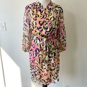Trina Turk Silk Leopard Print Multicolor Dress 4